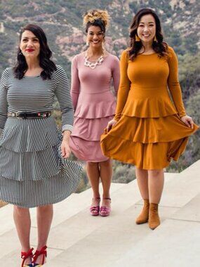 NWT Lularoe Georgia Mustard Gold Three Tier Ruffle Dress, Size M